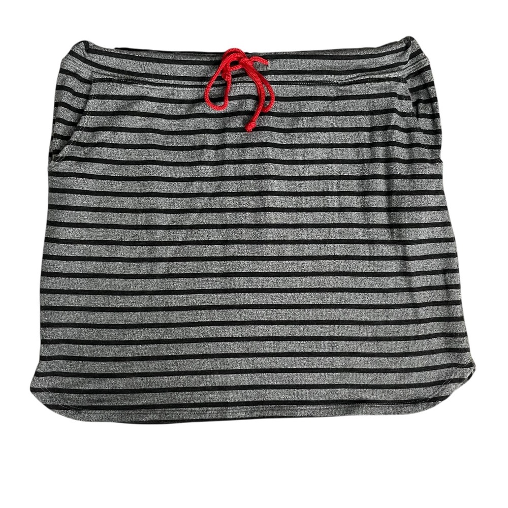 Sundry by Evereve Striped Mini Skirt Grey Black Size 3 Large
